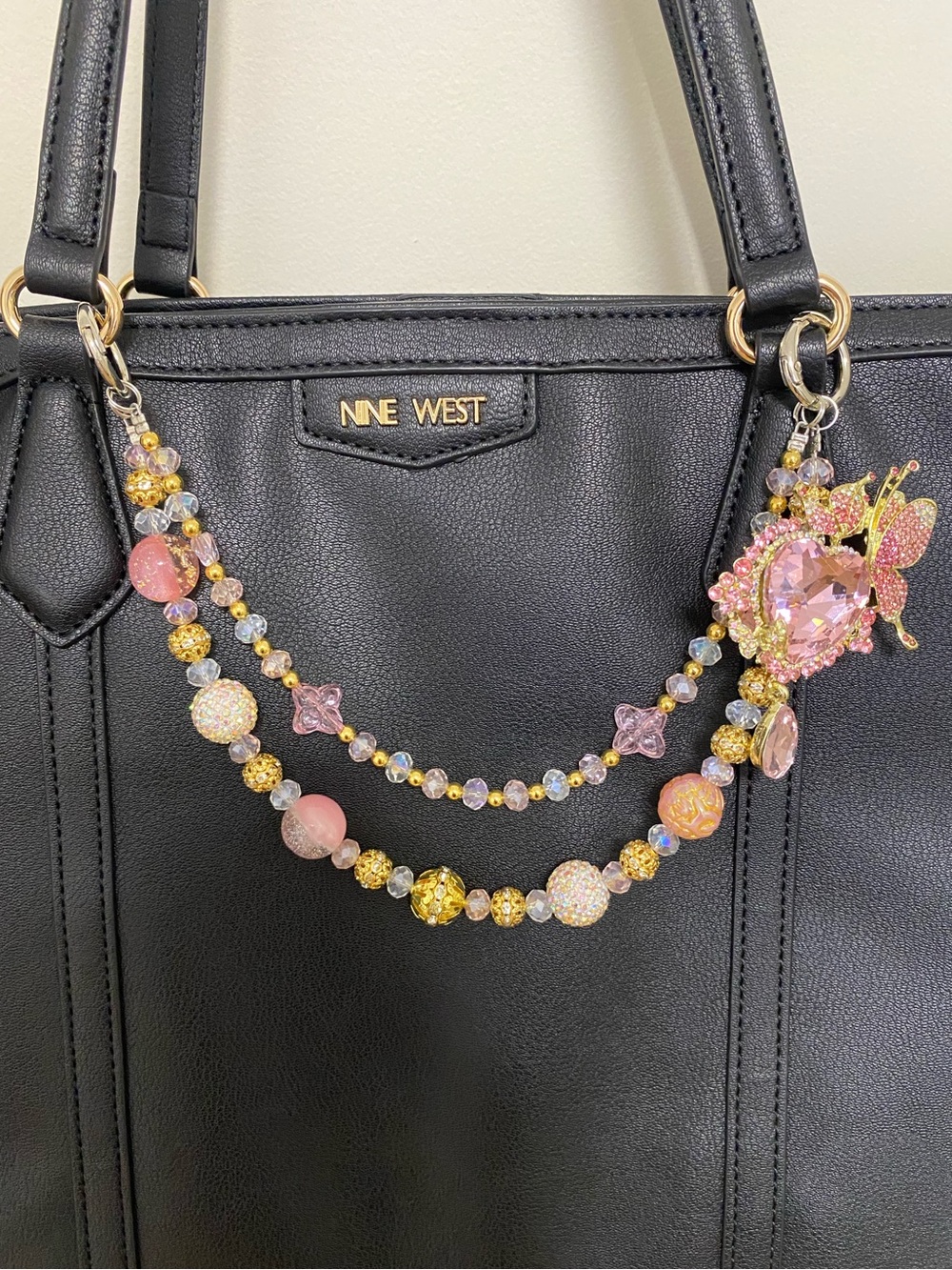 Brand new Heart and butterfly Bag Charm